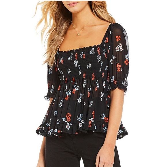 free people delta dawn smocked top